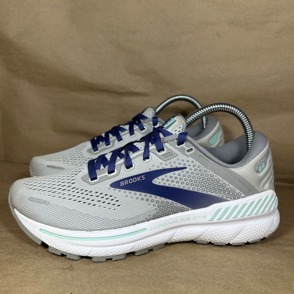Brooks Adrenaline GTS 22 Women 7.5 Grey Mesh Stability Running Shoes 1203531B045